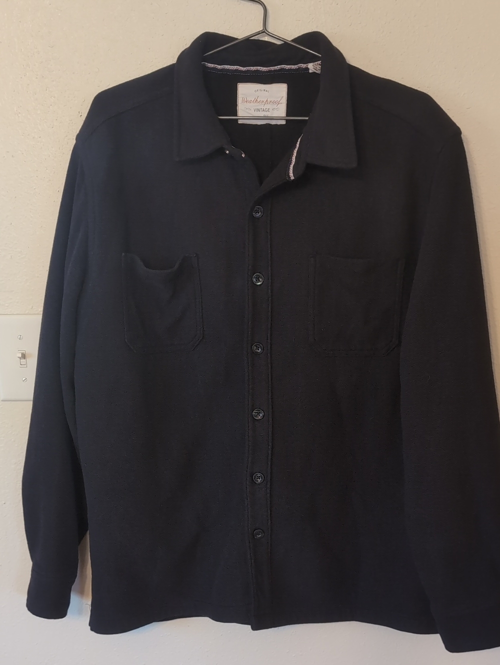 Weatherproof Men's Black Casual Button-Down Shirt Jacket L
